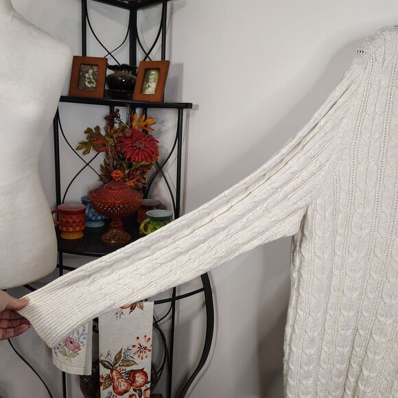 ST. JOHN'S BAY 2 Cable Knit Sweaters 2X Women's Long Sleeve V-Neck Bundle Lot - Picture 3 of 8